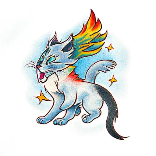 Phoenix Chasing A Cat