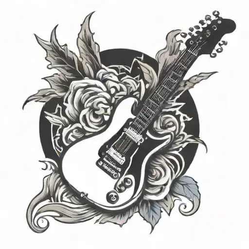 Electric Guitar Heartbeat Line