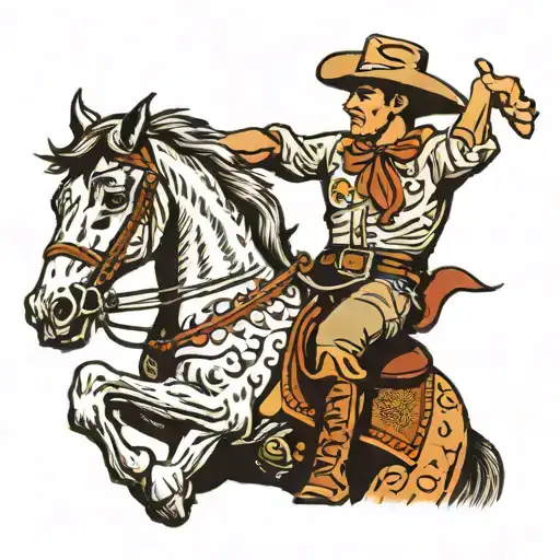Cowboy Riding A Horse