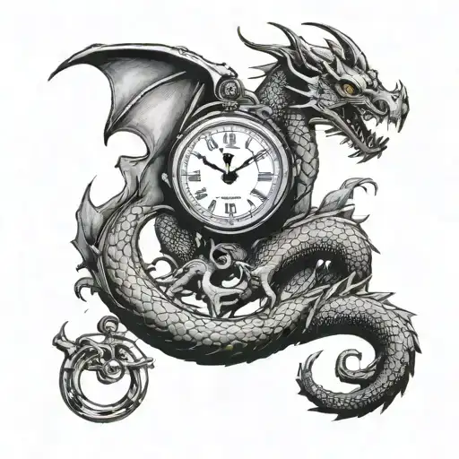 Wood Dragon Wrapped Around Pocket Watch