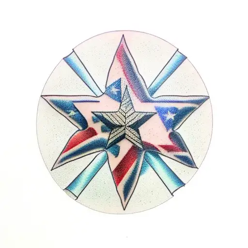 Texas And American Flags