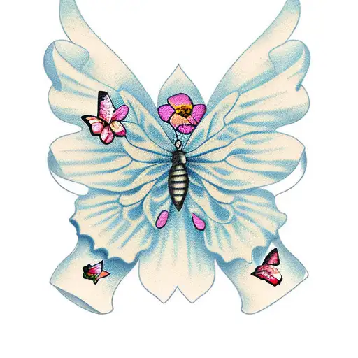 Flowers With Butterflies Christian Sleeve