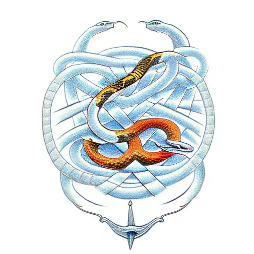 A Traditional Snake And Staff Symbol Intertwined With A Dna Double Helix