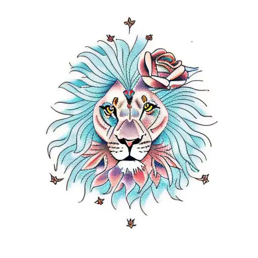 Lion Dove And Flower