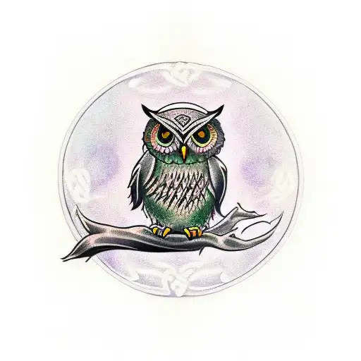 Celtic Owl Green Mist
