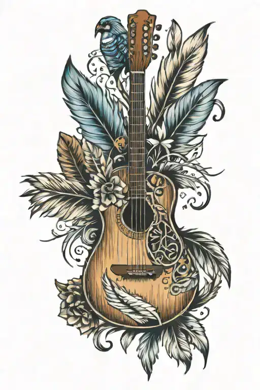 Acoustic Guitar And Feathers Coming