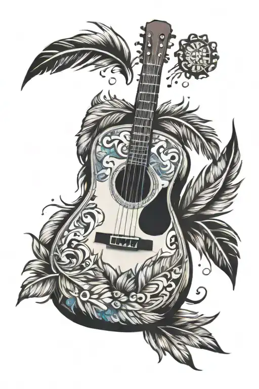 Acoustic Guitar And Feathers Coming