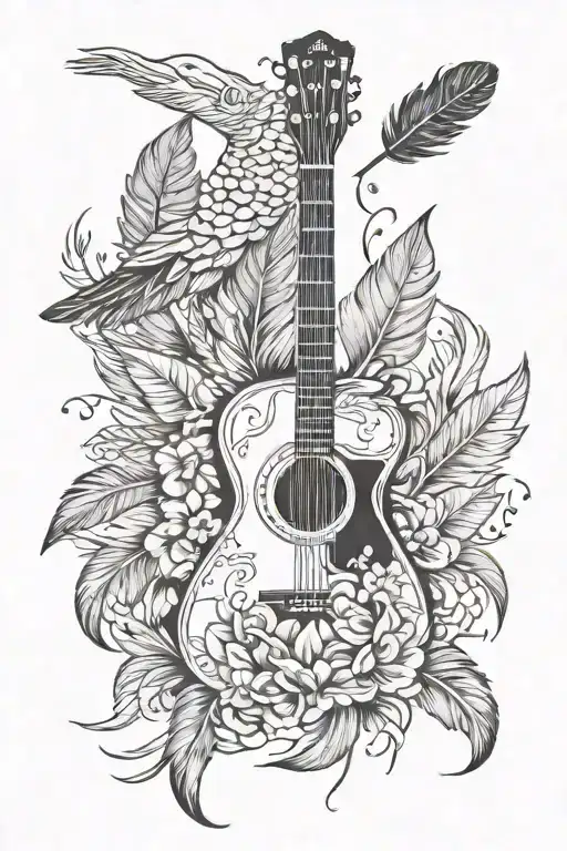 Acoustic Guitar And Feathers Coming