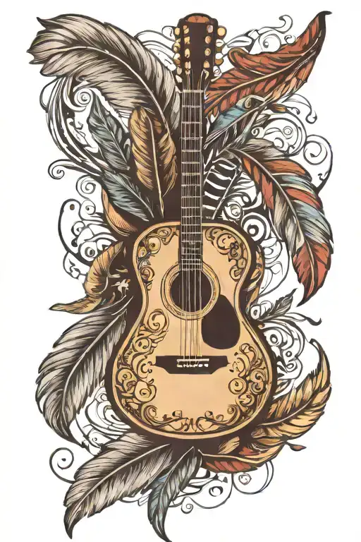Acoustic Guitar And Feathers Coming