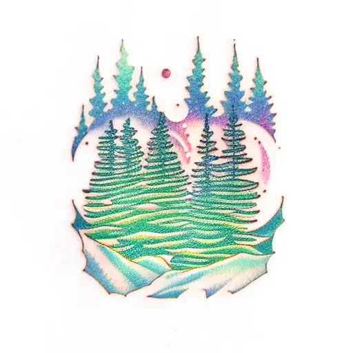 Northern Lights Forest