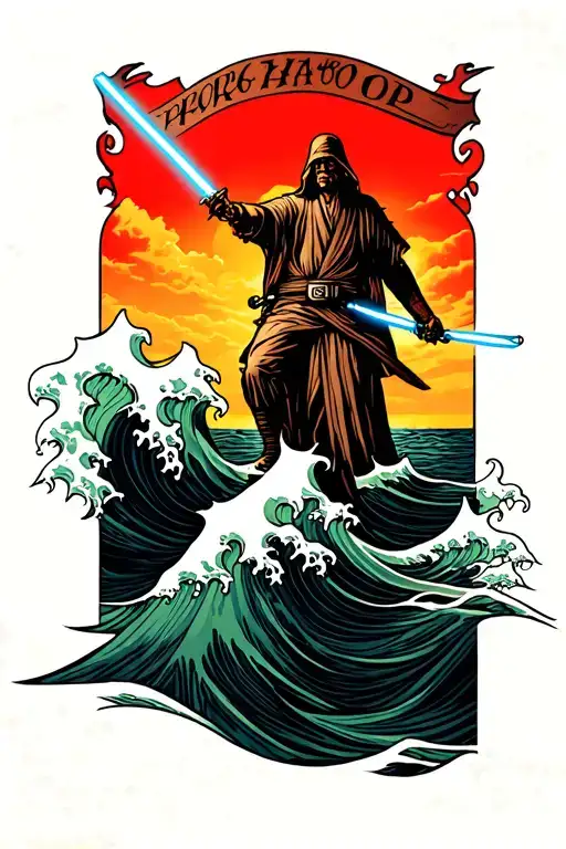Jedi On Top Of Ocean Waves