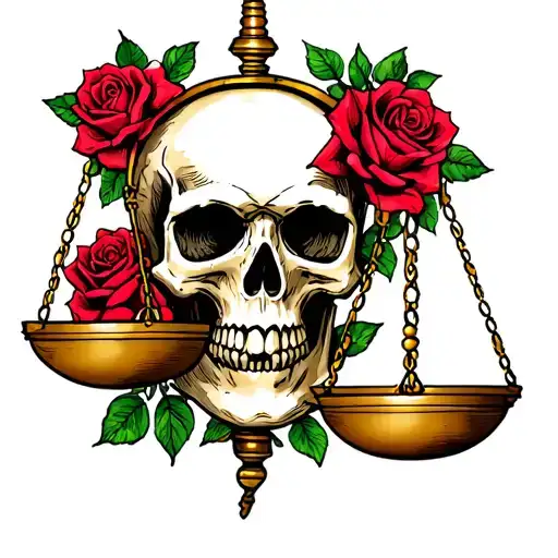 Roses Skull Justice Scale