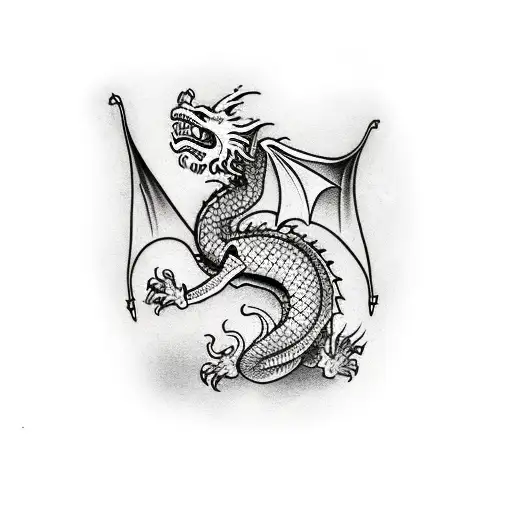 The Dragon Standing On The Books