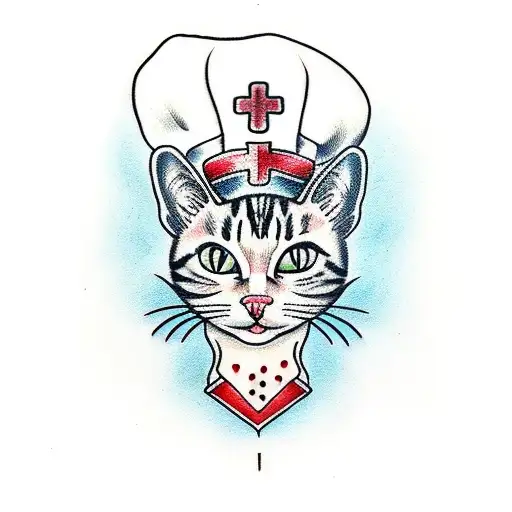 Nurse With Cat