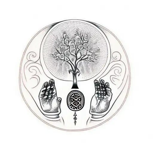 Tree Of Life With Hand Of Hamsa