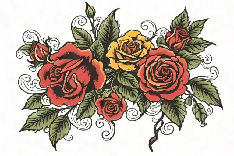 Roses Surounding The Italian Words Forte En Fide