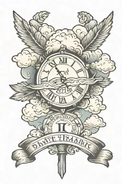 Clouds And Date In Roman Numerals
