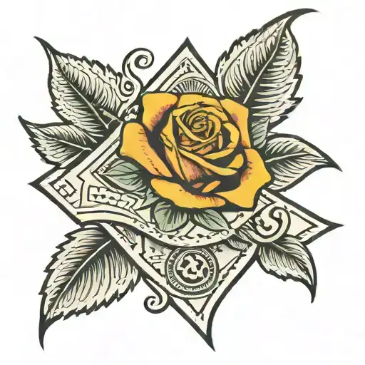 Money Rose With 100 Dollar Bill