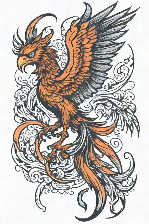 Phoenix From Above Attacking Claws Forward For Prey