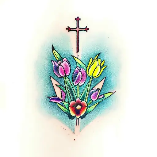 Cross And Tulips Bible