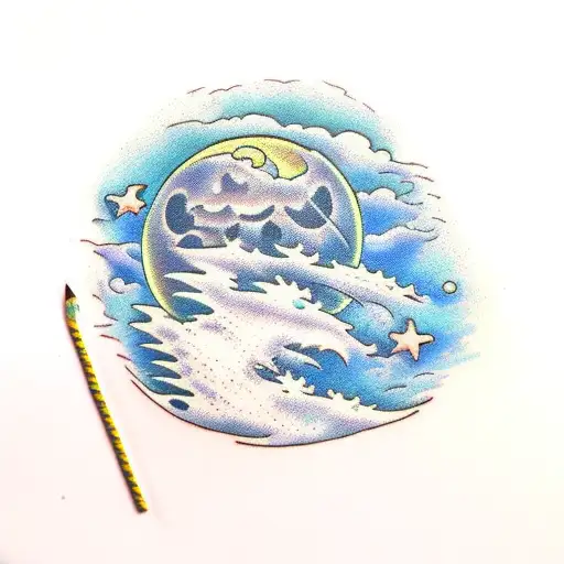 Full Moon Over Ocean