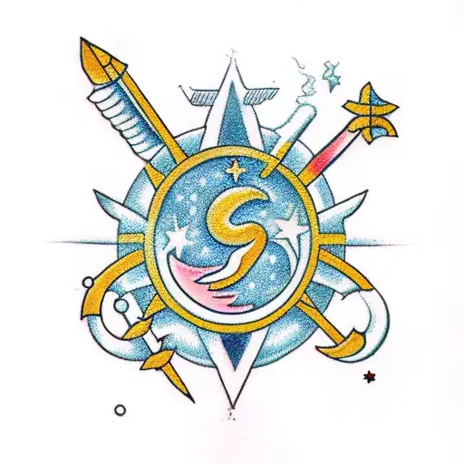 Sagittarius And Jupiter Glyph Combined