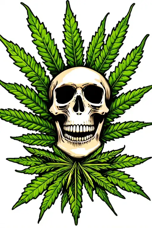 Weed Palm Tree Skull