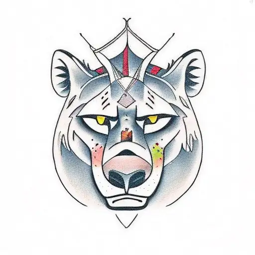 A Traditional Style Tattoo Of Scar And The Hyenas From The Lion King