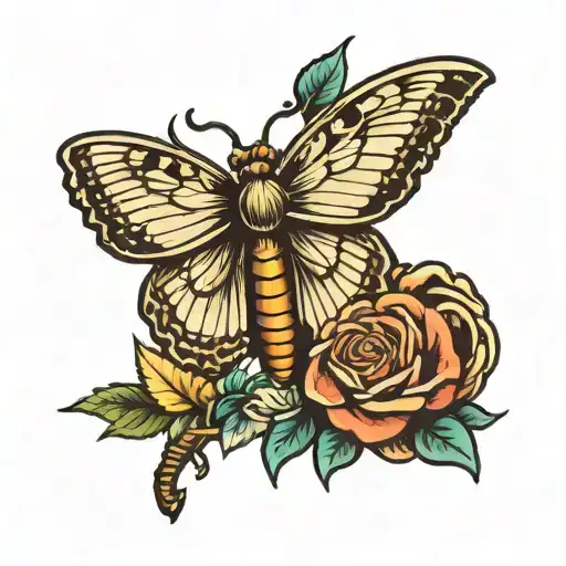 Dagger And Moth Emerging