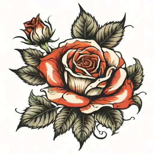 Watercolor Black And White Rose