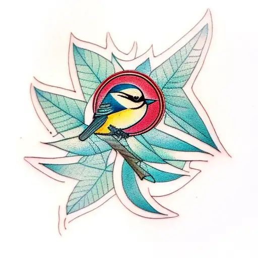 Bird With Leaves Background