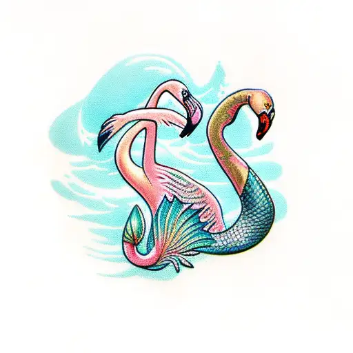 Flamingo And Mermaid