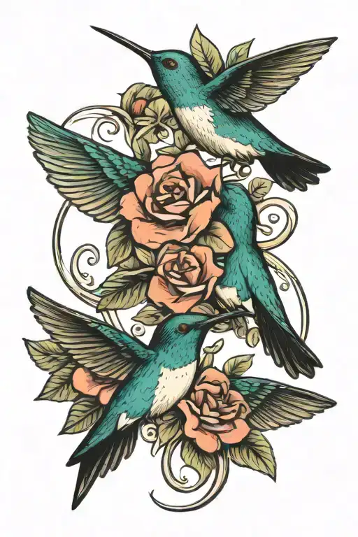 Family Hummingbird Love Infinity Symbol Intertwined