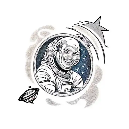 Astronaut In The Universe Looking At Something Cool