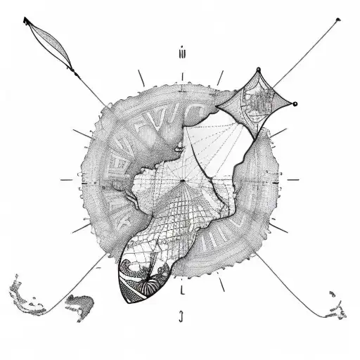 A Map Of New Caledonia With A Kitesurfing Kite Flying Above It