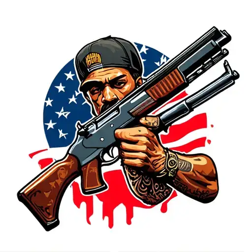 Gangsta Holding Ak 47