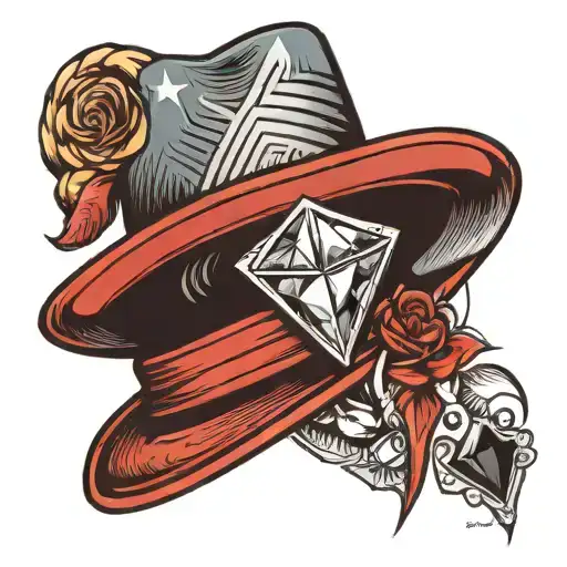 Diamond Icon And Fedora Hat