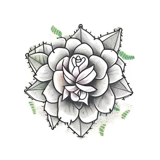 Pohutikawa Tree Flower With Stem Wrapped In Barb Wore