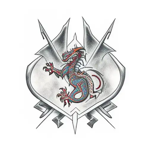 A Majestic Dragon Wrapped Around The Def Leppard Logo