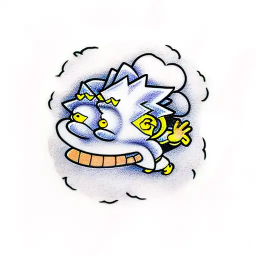 Bart Simpson Skateboarding Through A Cloud Of Smoke