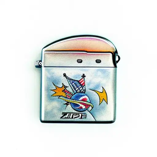 Zippo Lighter With A Space Draw On It Shell