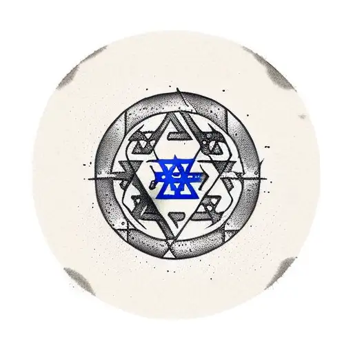 The Symbol Of Israel Is Inside A Circle