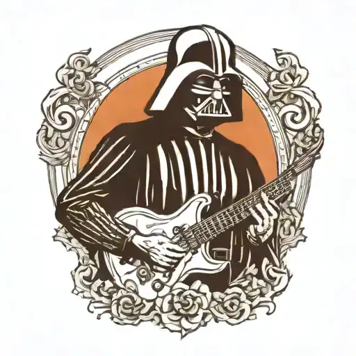 Darth Vader Holds A Guitar