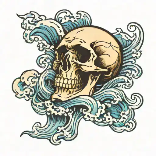 Waves Forming Into A Skull