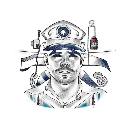 A Realistic Portrait Of An Oil Worker With A Sunset Backdrop