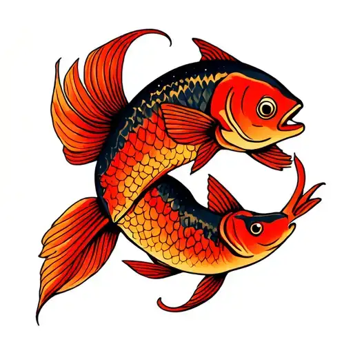 Pisces's Fish With Pisces Symbol Incorporated