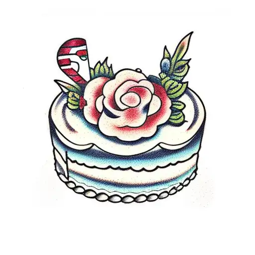 A Little Cake With A Strawberry