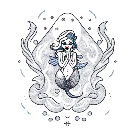 A Mermaid Singing On A Rock With Waves Forming The Shape Of Mmxxiii
