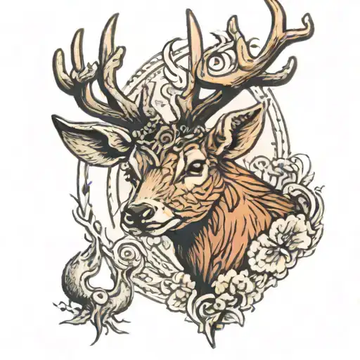 Deer With Impressive Antlers