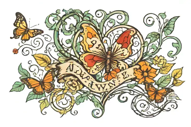 Vines Heart Butterfly Include The Word Always And The Numbers 224